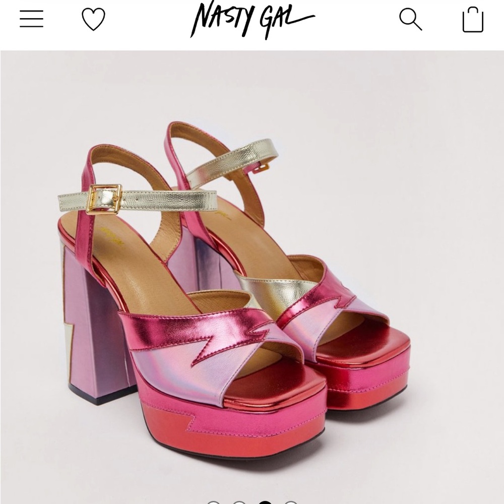 Nasty Gal Metallic platform heel
